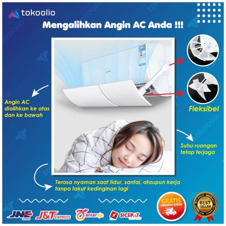 Reflektor Ac Penahan Hembusan Angin Ac Talang Indoor Ac Air Cover Air