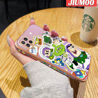 JIUMOO เคสปลอกสำหรับ Samsung Galaxy M32 4G เคสโทรศัพท์กันกระแทกลายการ์ตูนมอนสเตอร์ขอบด้านข้างสี่เหลี่ยมต้นฉบับนุ่มหรูหราชุบเคสฝาหลังเต็มรูปแบบเคสป้องกันกล้อง