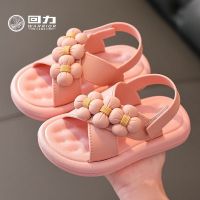 ☇◑ Pull back childrens sandals for summer girls 2022 new girl soft bottom non-slip cute small and medium-sized childrens baby learning university;