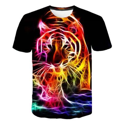 3D Print Men t shirt Cool Design Tiger Graphic Tee Short Sleeve Tops Summer Casual Hip Hop Personality t shirt 2021 New Arrival