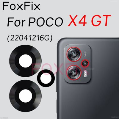 กระจกกล้องถ่ายรูปด้านหลังด้านหลังสำหรับ POCO X4 GT 5G อะไหล่พร้อมสติ๊กเกอร์กาว22041216G