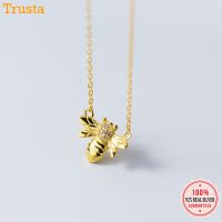 【Popular choice】 Trustเดรส100% 925เงินสเตอร์ลิงแมลงแมลงผึ้ง CZ จี้สร้อยคอสั้นสำหรับผู้หญิงเครื่องประดับเงินประณีต DS1145