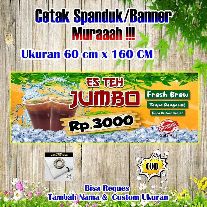 Spanduk Banner Es Teh Jumbo Ukuran 160 cm x 60 cm | Lazada Indonesia