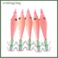 wxfengying เหยื่อตกปลาแบบนิ่มจำนวน5ชิ้นเหยื่อปลาหมึกขนาด7ซม. มีตะขอ4 #