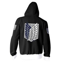 Attack On Titan Sweatshirt Zipper Cosplay Anime Hoodie Hooded Fashion Jacket Hoodies Sweater