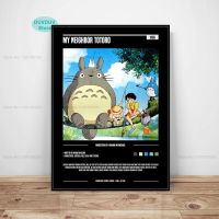 อะนิเมะโปสเตอร์เพื่อนบ้านของฉัน Totoro Hayao Miyazaki Studio Ghibli Wall Art ภาพวาดผ้าใบพิมพ์รูปภาพสำหรับห้องนั่งเล่นตกแต่งบ้าน New