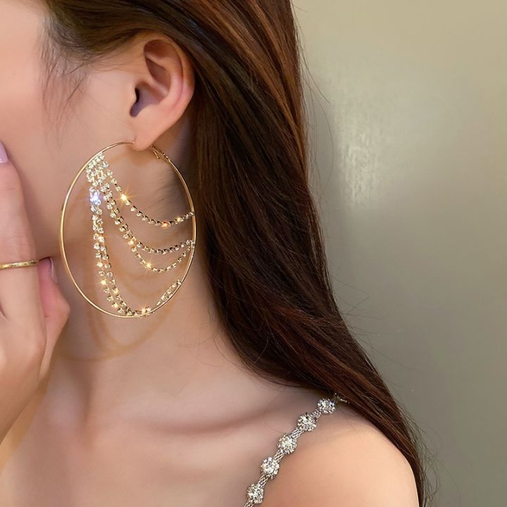 yp-xialuoke-hyperbole-metal-round-chain-hoop-earrings-personality-large-ear-statement-jewelry