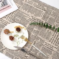 English Newspaper Style Retro Placemat Tablecloth Napkin Photography Background Props Photo Backdrops Cloth Tea Towel Mats Pads