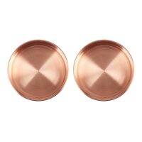 2X Nordic Copper Round Storage Tray Desk Metal Storage Organizer Jewelry Organizer Small Items Storage Dishes Home Decor