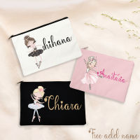 Personalized Dance Girl Pencil Case Stationery Storage Canvas Bag Travel Toiletry Bag Women Cosmetic Pouch Birthday Kids Gift