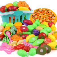 35Pcs+Pizza Pretend Play Plastic Food Toy Cutting Fruit Vegetable Pretend Play Children Kids Educational Toys