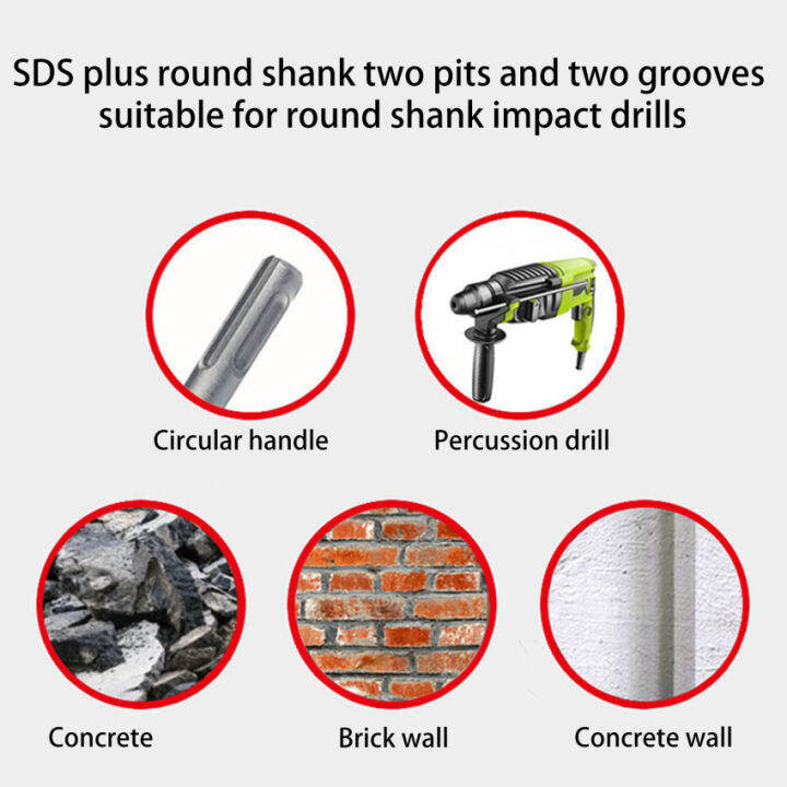 4ชิ้น-เครื่องมืองานก่อสิ่วแบบแบนมีร่องหัวเจาะสำหรับผนังคอนกรีตหินอิฐค้อนไฟฟ้าชุดสิ่วก้านสว่านเพิ่มขนาด-sds