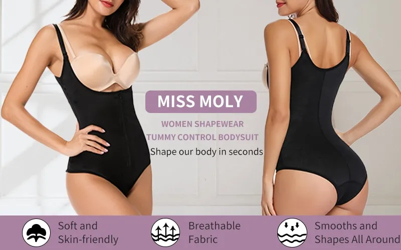 Plus Size Women Padded Camisas Shaper MISS MOLY Seamless Tummy Control  Tanks Tops Corsets Back Smooth