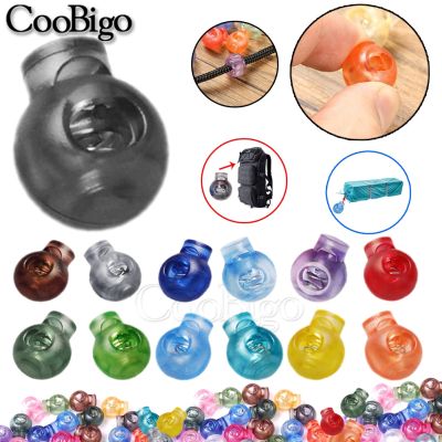【DT】hot！ 10pcs Plastic Cord Lock Stopper Round Transparent Colorful for Paracord Rope Sportswear Shoelace Accessories