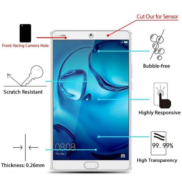 ปกป้องหน้าจอสำหรับ9h-กระจกเทมเปอร์-huawei-mediapad-m3แท็บเล็ตขนาด8-4นิ้ว-dl09-btv-w09ป้องกันลายนิ้วมือชัดเจนแบบ-hd-ฟิล์มป้องกัน