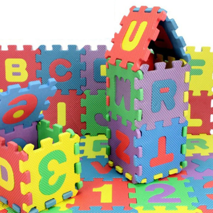 Foam Puzzle Mat Play Rug with Alphabet and Numbers 36piece Foam Mat