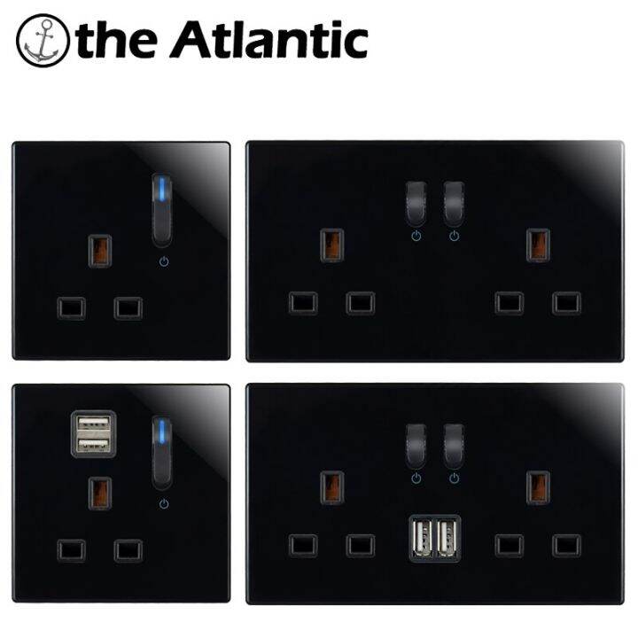 13A UK Plug Power Socket With USB Charger Wall Outlet Double Outlet