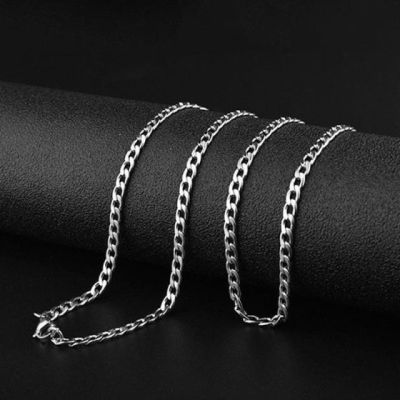 JDY6H Stainless Steel Chain Necklace Long Hip Hop for Women Men on The Neck Fashion Jewelry Gift Accessories Silver Color Choker