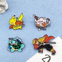 Cartoon Cute Little Animal With Sword Shape Design Metal Enamel Brooch Punk Style Small Turtle Animal Badge Pin Best Friend Gift