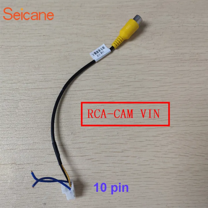 Seicane 10 pin pha phb plug universal rca camera video input cable