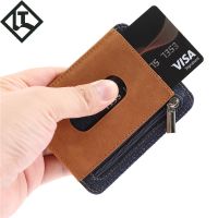 [COD] Amazons new leather card multi-card slot creative crazy horse denim rfid ultra-thin