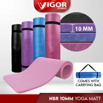 CAP EXTRA SUPER WIDE 10mm Thick NBR Mat Thick Yoga Mat Fitness & Exercise  Mat with Easy-Cinch Mat with Carrier Strap