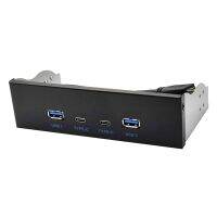 USB3.2 TYPE-C 10Gbps Optical Drive Panel 2X USB GEN2+2X TYPE-C 3.5-Inch 5.25-Inch HUB 19PIN to C-Port Front Back Plug