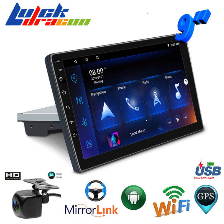1din 9inch Android Car Audio 2.5D Full Touch Screen FM WIFI GPS