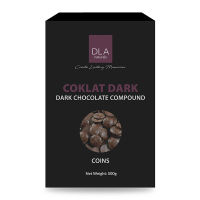 [ส่งฟรี!] DLA ดาร์กช็อกโกแลต คอมพาวด์ แบบเหรียญ 500 กรัม - DLA Dark Chocolate Compound Coins 500g