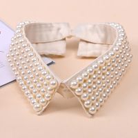 【cw】 Beading Faux Pearls Layers Bib Lapel Fake Collar Jewelry Detachable Necklace Choker Accessory ！