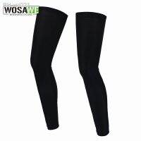 WOSAWE One Pair Anti UV Cycling Legwarmers Compression Bike Sports Leggings Running Hiking Basketball Soccer Leg Sleeves Black