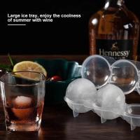 4 Cavity Ice Ball Mould Ice Cube Making Round Whiskey Tool Cocktail Kitchen Bar Mould B7Z2