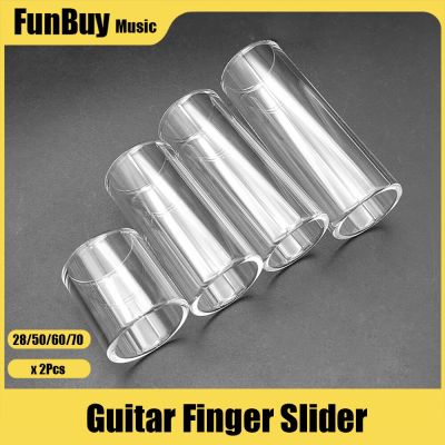 ‘【；】 2Pcs Transparent Glass Guitar Slide Set Musical Instrument Accessories 28Mm/50Mm/60Mm/70Mm Guitar Accessories