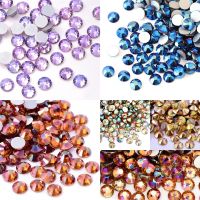 New Colors Glass Flat Back Rhinestone Glitter Glue Stones Non Hot Rhinestones for Nails