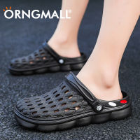 ORNGMALL รองเท้าแตะรัดส้นชายสำหรับชายรองเท้าแตะสบายๆรองเท้าแตะกลางแจ้งแห้งเร็ว Hole Clogs คู่สวนรองเท้าแตะชายหาด40-45