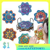 GATYZTORY 6pc/sets Diamond Painting Coasters For Drinks DIY Coaster Diamond Art Kits for Adults Kids Beginners Diamond Art Craft