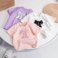 SWEETBABY ?พร้อมส่ง?เสื้อยืดเด็กผู้หญิง เสื้อเด็ก ลายโบว์สุดน่ารัก(596)