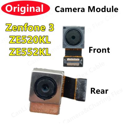 กล้องด้านหลังด้านหน้าเดิมสําหรับ ASUS Zenfone 3 ZE552KL ZE520KL Z012DA Z017DA หันหน้าไปทางโมดูลกล้องสายเคเบิลแบบยืดหยุ่น