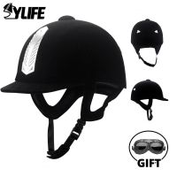 ♧♂ Velvet Equestrian Helmet Men Women Horse Riding Helmet Cycling Baseball Cap Protection Retro Helmet Classic Tactical Half Helmet