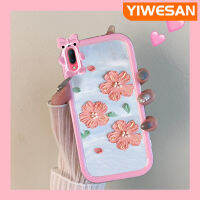 "JIUMOO เคสสำหรับ VIVO Y93เคส Y91C Y93S มุกแวววาวลายดอกไม้เลนส์หลายสีกันกระแทกเคสมือถือสวยงามทนต่อการตกและเคสทนต่อการขีดข่วน"