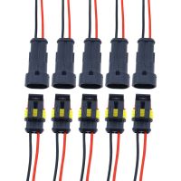 New 10pcs 5 Set  Waterproof Male Female Electrical Connectors Plug 2-Pin Way With Wire For Car Motorcycle Scooter Marine