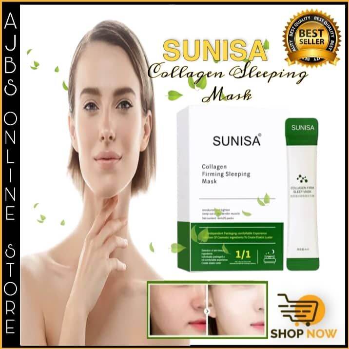 ORIGINAL 20pcs in 1 box Sunisa Collagen Firming Sleeping Mask Hydrating Moisturizing Whitening