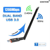 KEBETEME อะแดปเตอร์ USB WIFI ไร้สาย1200Mbps,อะแดปเตอร์ Dual Band 2.4Ghz 5Ghz พร้อมการ์ดเครือข่าย802.11AC ทางอากาศตัวรับสัญญาณ USB 3.0