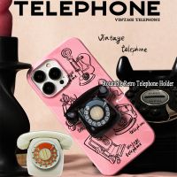 ▨ Cute 3D Rotatable Retro Telephone Bracket Phone Grip Tok Griptok Korea Holder Ring For iPhone Universa Accessories Folable Stand