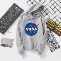 เสื้อกันหนาว มีฮู้ด พิมพ์ลาย NASA แฟชั่น สไตล์เกาหลี สำหรับผู้ชาย