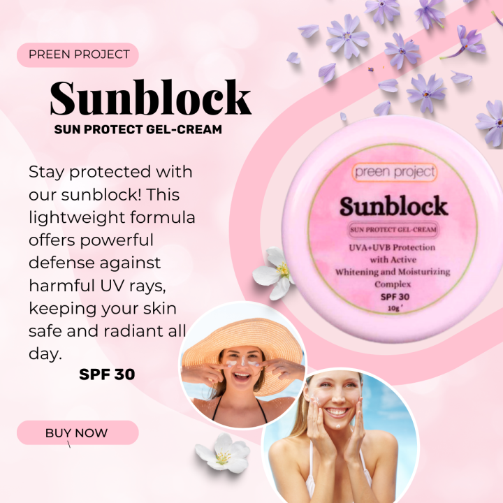 Sunblock, SPF 30, Whitening face Cream, UVA + UVB Protection with