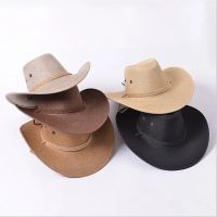 Spring Autumn Wide Brim Solid Color Men Jazz Hat Unisex Sun Protection Outdoor Women Top Hat Cowboy Cap