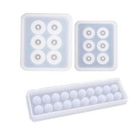 2pcs Sphere Ball Silicone Bead Molds with Holes (Sphere Ball 2 in set) &amp; 1x Silicone Mold Set Pendant Mold 20 Cavities