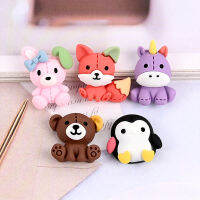 เรซิ่นการ์ตูนยูนิคอร์นหมีเพนกวินฟ็อกซ์เครื่องประดับ Diy อุปกรณ์ตกแต่งวัสดุ
