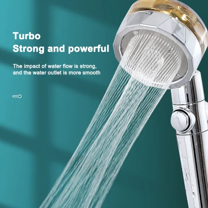 【hot】 Shower Head Water Saving FlowDegrees Rotating With Small FanRain ...